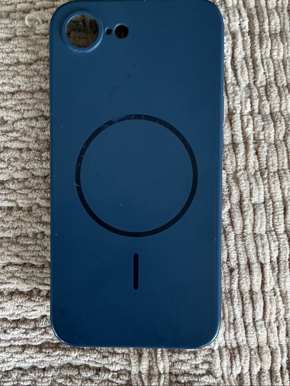MagSafe-Compatible Navy Blue Phone Case with Magnetic Ring